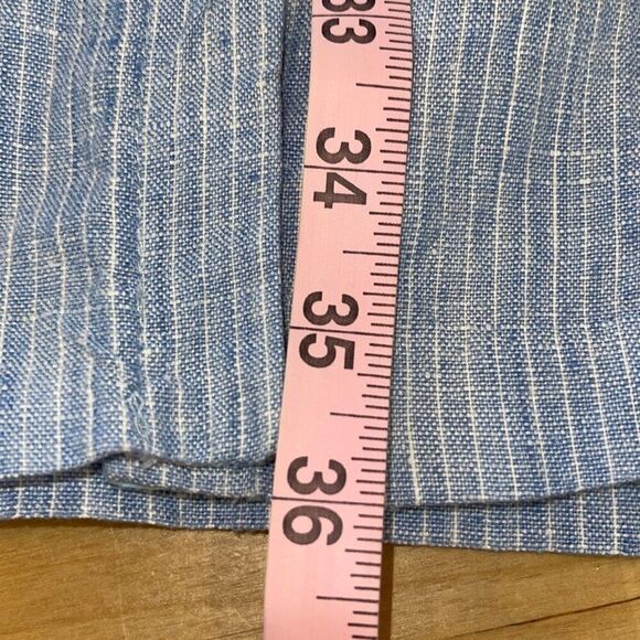 Karol Richardson Womens Linen Long Sleeve Buttoned Shirt Dress Blue Small/Medium - Picture 10 of 10